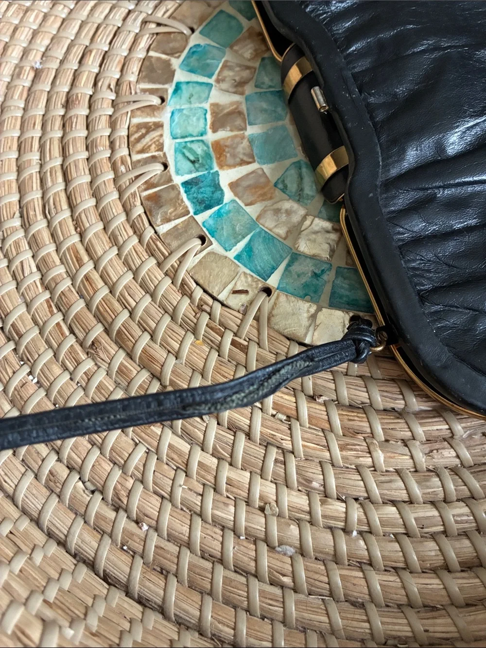 Mardane USA 1960’s Vintage Soft Black Leather Shoulder Bag with Gold Accent